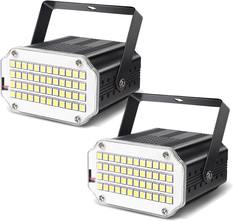 MADOWL 48PC WHITE 2Pack White Strobe Light for Room, Strobe Party Light Flashing Lights for Party (2pack) - Image 1